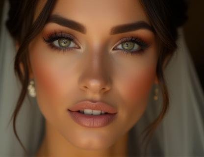 Stunning bridal makeup look with intricate details