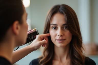 Stylist explaining product ingredients to client
